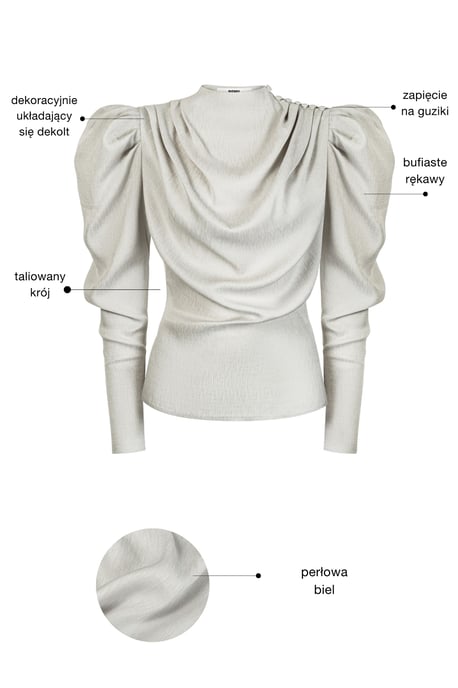 BENU Perlenfarbene Bluse mit Knöpfen - Image 5