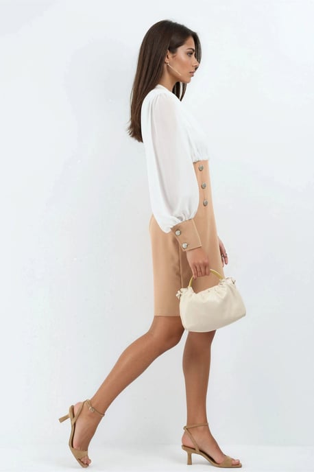 V-Ausschnitt Midi-Kleid mit Knopfdetails - Image 2