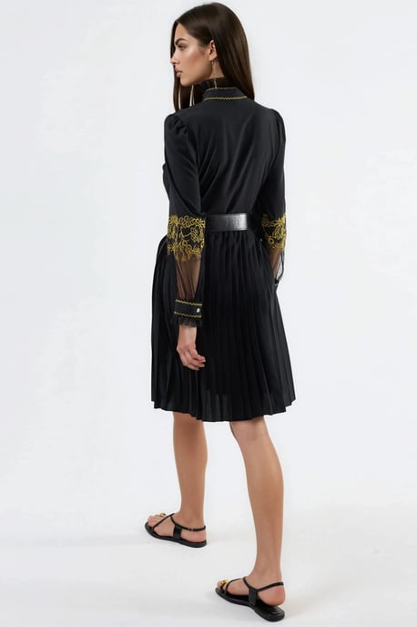 Besticktes Minikleid mit Mandarin-Kragen - Image 3
