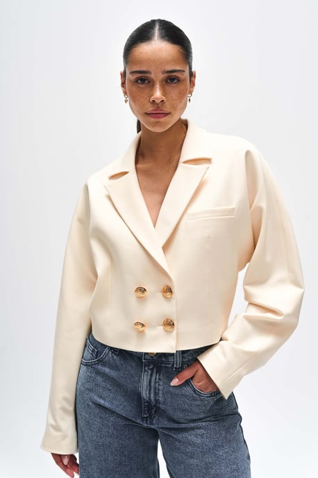 BENU Damen Kurzer Buttergelber Blazer - Image 3