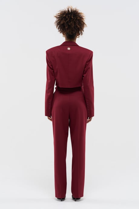 BENU Damen Kurzer Burgunder Blazer - Image 2