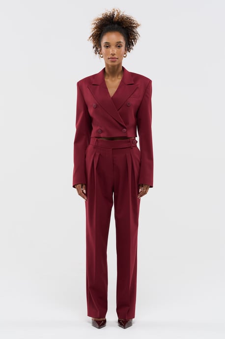 BENU Damen Kurzer Burgunder Blazer - Image 4
