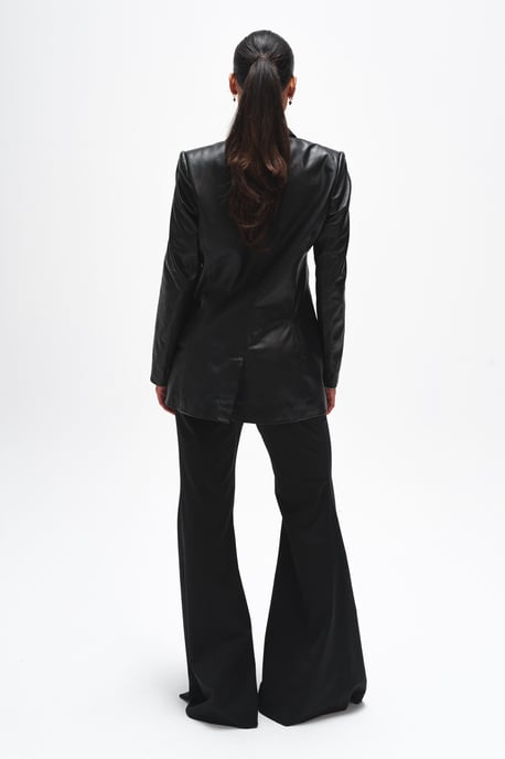BENU Damen Schwarzer Lederblazer - Image 2