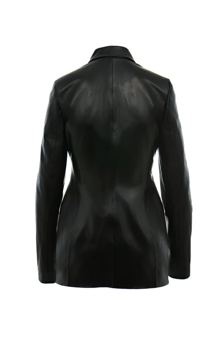 BENU Damen Schwarzer Lederblazer - Image 6