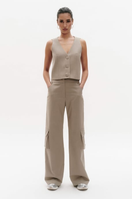 BENU Elegante Damen Taupe Hose - Image 3