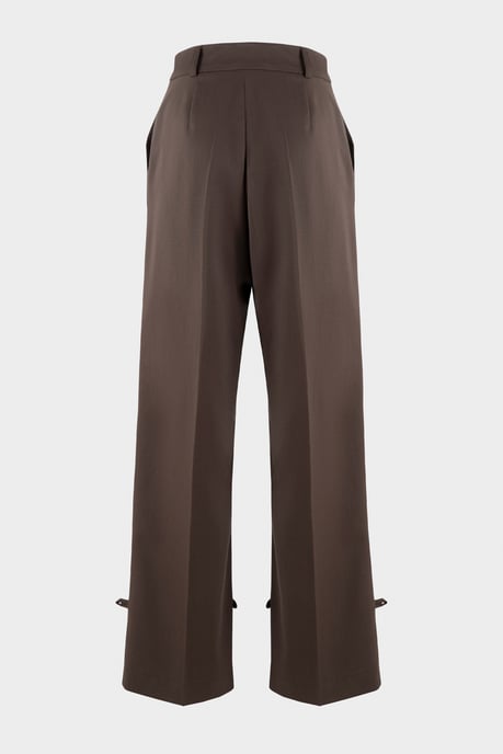 BENU Damen Braune Elegante Hose mit Knopf am Saum - Image 4