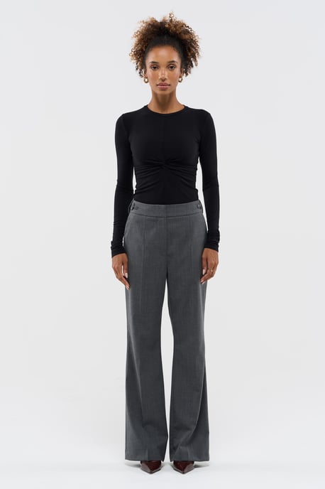 BENU Damen Graue Hose mit Zwei Knöpfen - Image 3