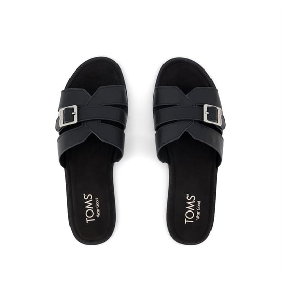TOMS Sol Mule Leder Damen Sandalen Schwarz - Image 4