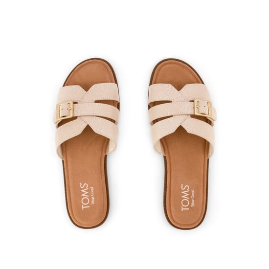 TOMS Sol Mule Leder Damenschuhe Champagner Sandalen - Image 4