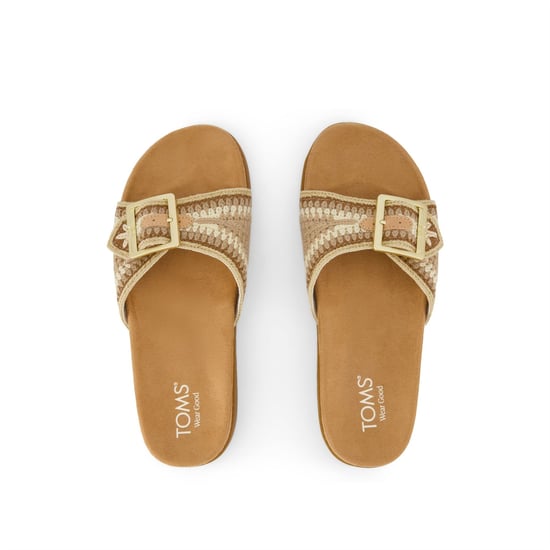 TOMS Marin Slide Textil Damen Dunkelbeige Sandalen - Image 4