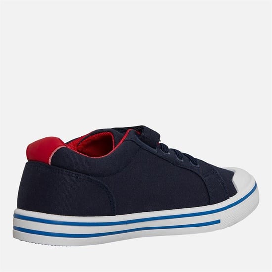 Penguin Junior Regenbogen Leinenschuhe Navy/Rot - Image 2