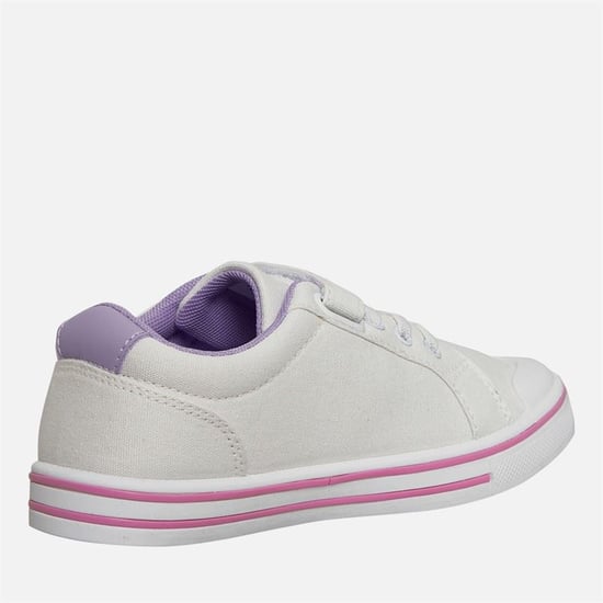 Penguin Junior Regenbogen Canvas Mädchenschuhe Weiß/Lila - Image 2