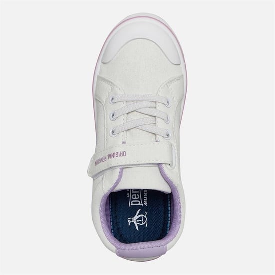 Penguin Junior Regenbogen Canvas Mädchenschuhe Weiß/Lila - Image 3