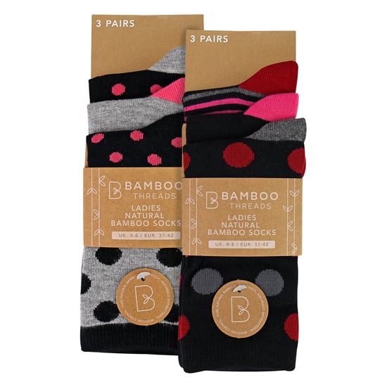 6er Pack Damen Bambus Socken Weich Atmungsaktiv Gemusterte Alltagssocken - Image 2