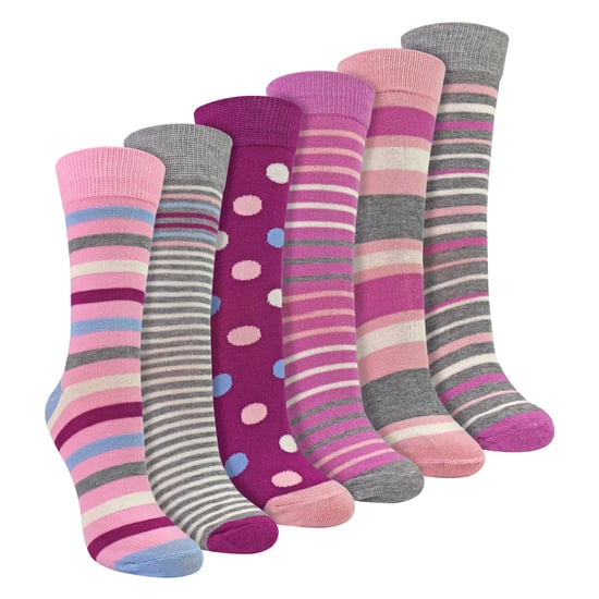 6er-Pack Damen-Bambus-Socken Weich Atmungsaktiv Gemusterte Alltagssocken - Image 1
