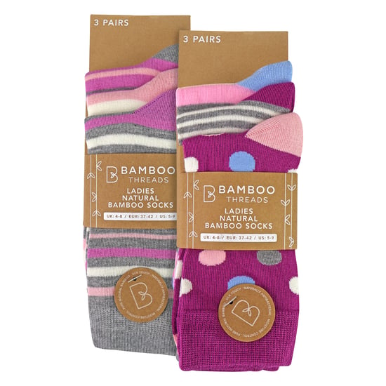 6er-Pack Damen-Bambus-Socken Weich Atmungsaktiv Gemusterte Alltagssocken - Image 2