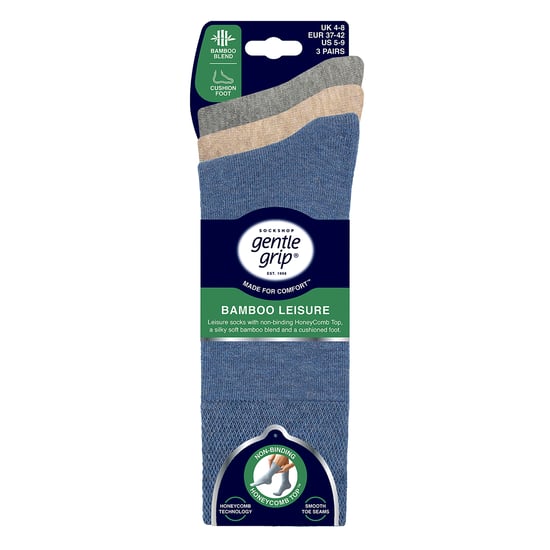 3er Pack Damen Bambus Socken Weich Atmungsaktiv Polsterung Crew Socken - Image 2