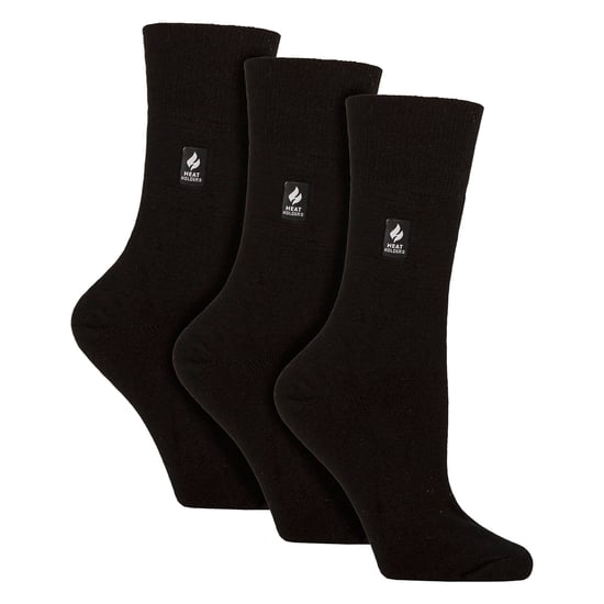 Gentle Grip 3er-Pack Thermosocken für Damen mit gebürstetem Innenfutter, knöchelhoch - Schwarz - Image 1