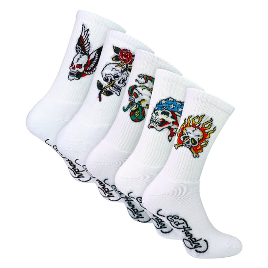 5er-Pack Herren Crew-Socken mit Totenkopf-Muster - Weiche und atmungsaktive Freizeitsocken - Image 1