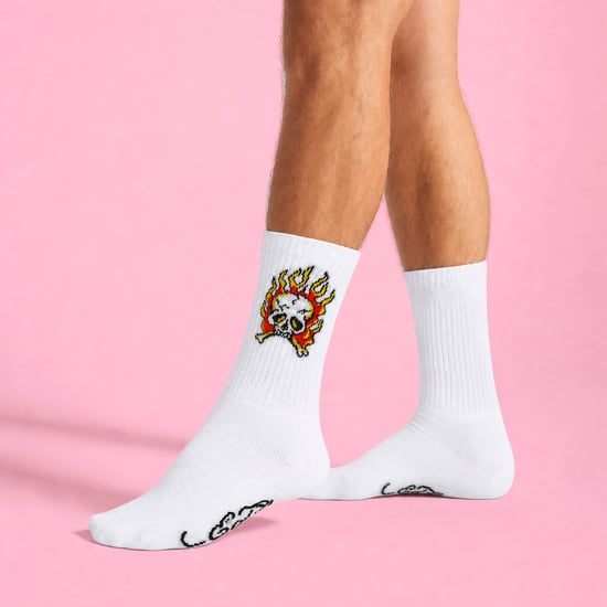 5er-Pack Herren Crew-Socken mit Totenkopf-Muster - Weiche und atmungsaktive Freizeitsocken - Image 4