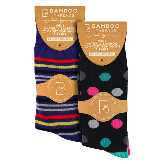 6er-Pack Herren-Bambus-Socken ohne Elastik, weich, atmungsaktiv, für den täglichen Komfort - Image 2