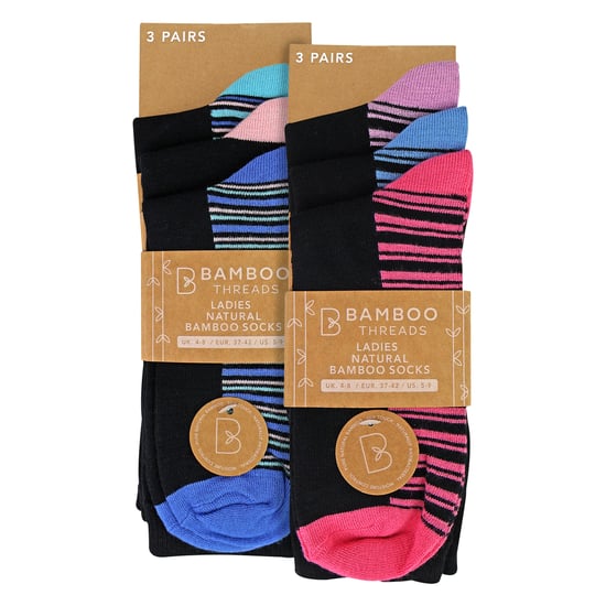 6er Pack Damen Bambus Socken Weich Atmungsaktiv Gemusterte Alltagsocken - Image 2