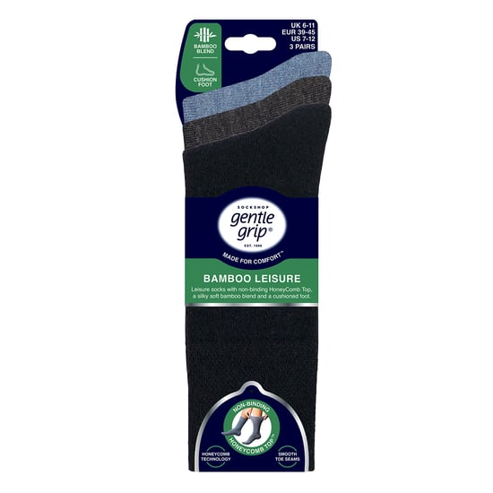 3er-Pack Herren Bambus Socken Weich Atmungsaktiv Gepolsterte Kniestrümpfe - Image 2