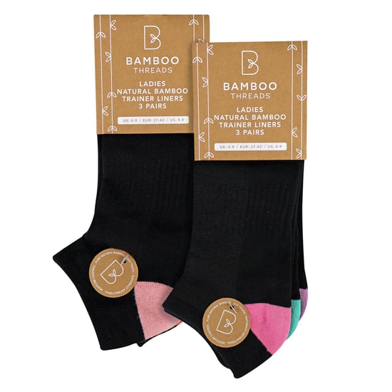 6er-Pack Damen Bambus Trainingssocken Weich Atmungsaktiv Fersen-Zehen Design - Image 2