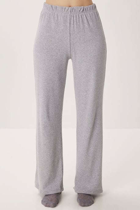 V-Ausschnitt Knopf-Longcardigan und Hose Schlafanzug Set - Image 4