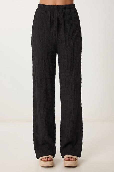 Strukturierter V-Ausschnitt Hochbund-Co-Ord-Set mit weitem Hosenbein - Image 4