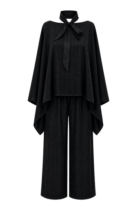 Hohe Taillen Cowl Neck Weite Bein Strick Ko-Ordinate - Image 1