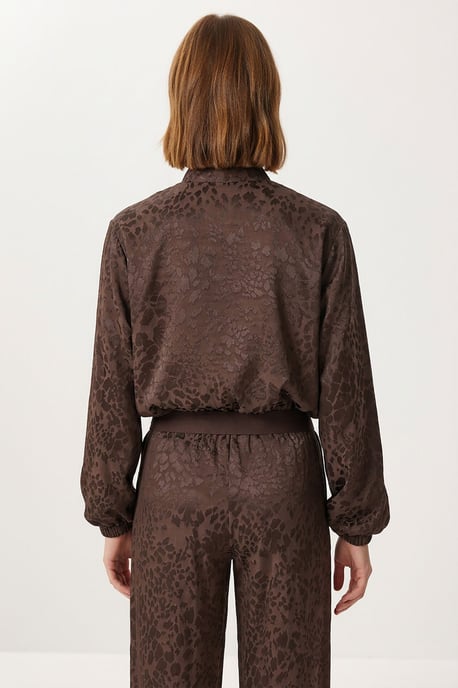 Leopardenmuster High Waist Bomberkragen Set - Image 6