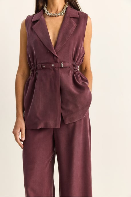 Hoch tailliertes Weites Bein Co-Ord-Set mit Jackenkragen - Image 6