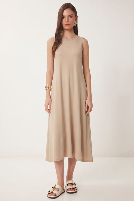 A-Linien-Midi-Kleid mit Tasche - Image 3