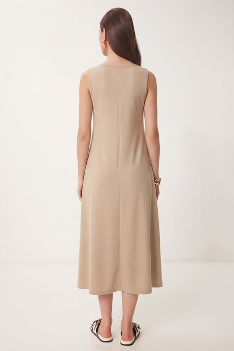 A-Linien-Midi-Kleid mit Tasche - Image 6