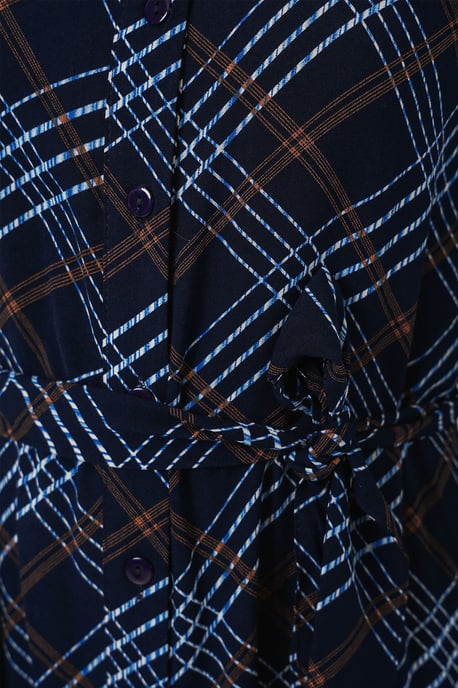 Kariertes Midi-Hemdkleid mit Knopfverschluss - Image 6