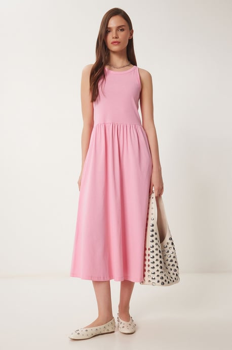 Ärmelloses Midi-Kleid mit Rundhalsausschnitt - Image 1