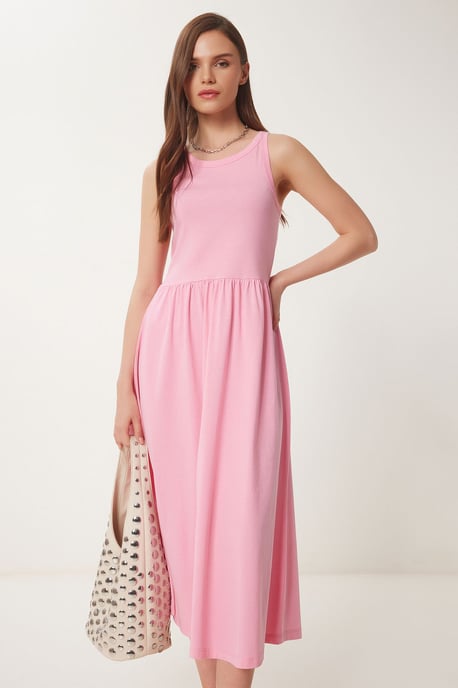 Ärmelloses Midi-Kleid mit Rundhalsausschnitt - Image 2