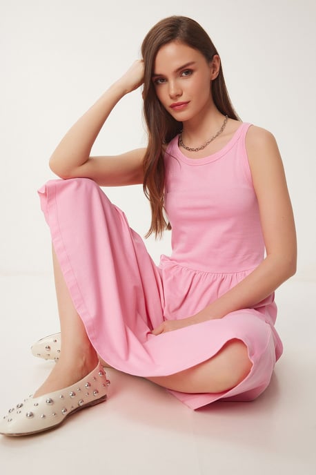 Ärmelloses Midi-Kleid mit Rundhalsausschnitt - Image 3