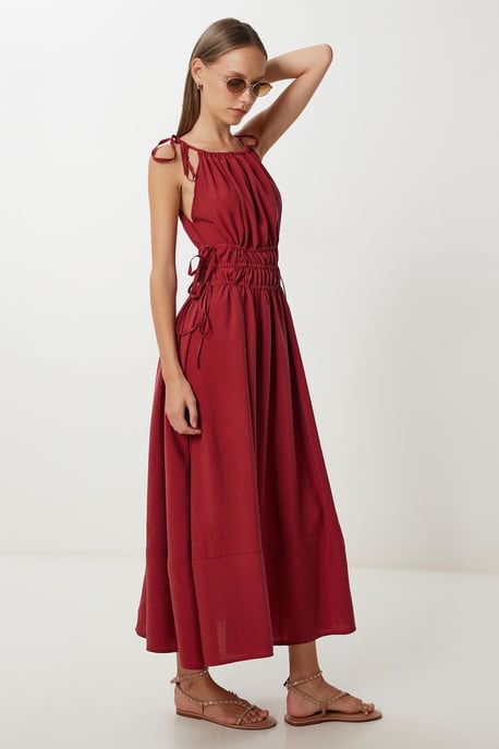 Halterneck Midi-Kleid mit Schleifen-Detail - Image 2