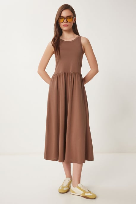 Ärmelloses Midi-Kleid mit Rundhalsausschnitt - Image 2