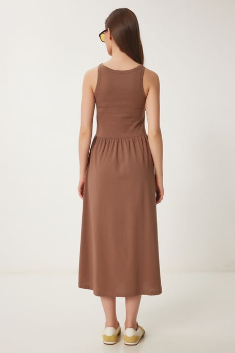 Ärmelloses Midi-Kleid mit Rundhalsausschnitt - Image 4