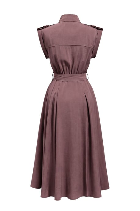 Texturiertes A-Linien-Midi-Hemdkleid mit Gürtel - Image 3