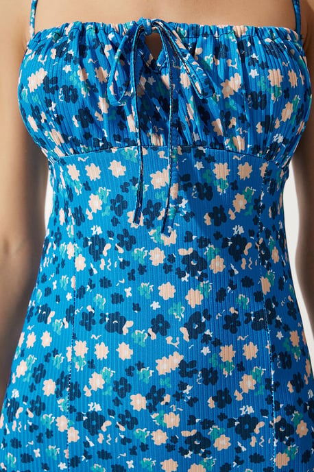 Blumenmuster Ripp-Midi-Kleid mit Schlitz - Image 6