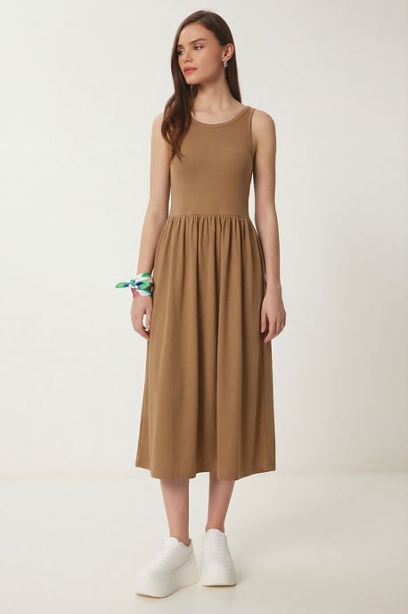 Ärmelloses Midi-Kleid mit Rundhalsausschnitt - Image 2