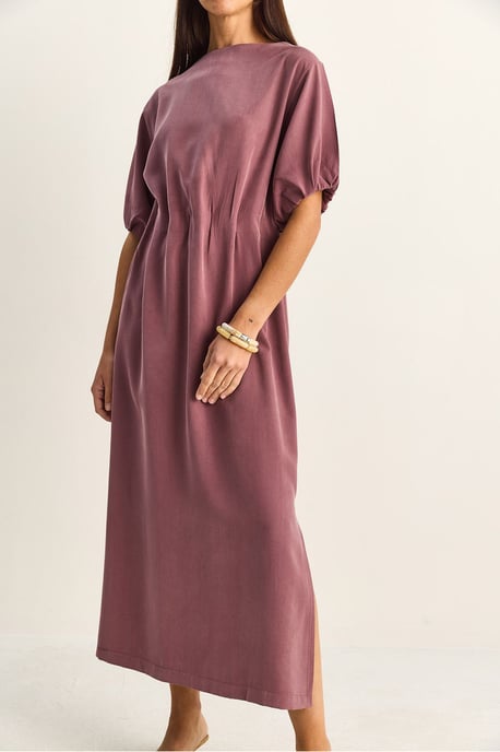 Midi Baumwollkleid mit Rundhalsausschnitt und Dreiviertelärmeln - Image 6