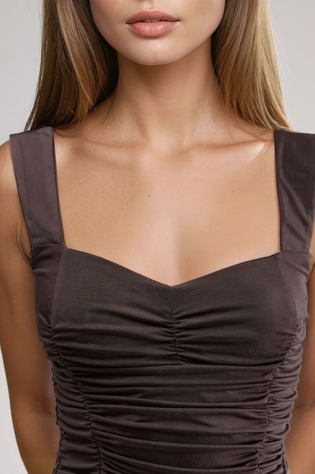 Herzkragen Midi-Kleid mit A-Linien-Schnitt - Image 5