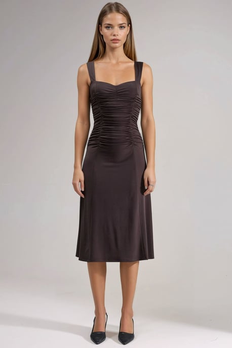 Herzkragen Midi-Kleid mit A-Linien-Schnitt - Image 6