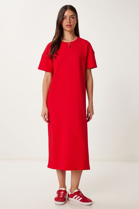 Midi Baumwollkleid mit Schlitz - Image 2