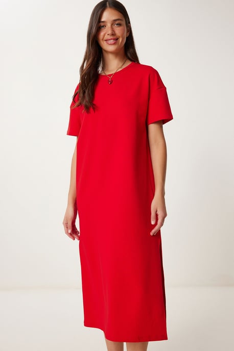 Midi Baumwollkleid mit Schlitz - Image 3